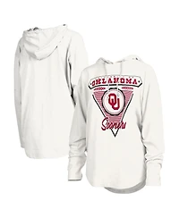 Pressbox Women's White Oklahoma Sooners San Bruno Hoodie Long Sleeve T-Shirt