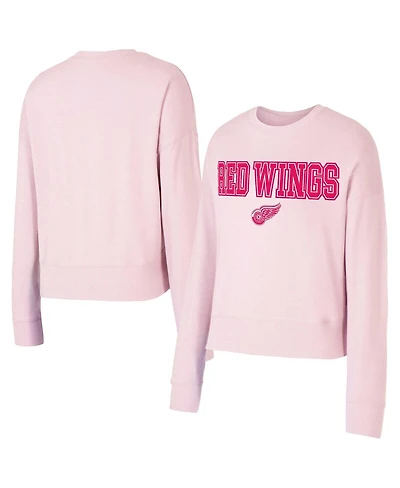 Concepts Sport Women's Pink Detroit Red Wings Tonal Pullover Tri-Blend Sweatshirt