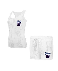 Concepts Sport Women's New York Giants Quartz Hacci Knit Tank Top Shorts Sleep Set