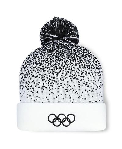 Fanatics Men's White/Black Olympic Games Snowfall Cuffed Knit Pom with Hat