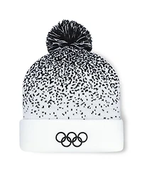 Fanatics Men's White/Black Olympic Games Snowfall Cuffed Knit Pom with Hat