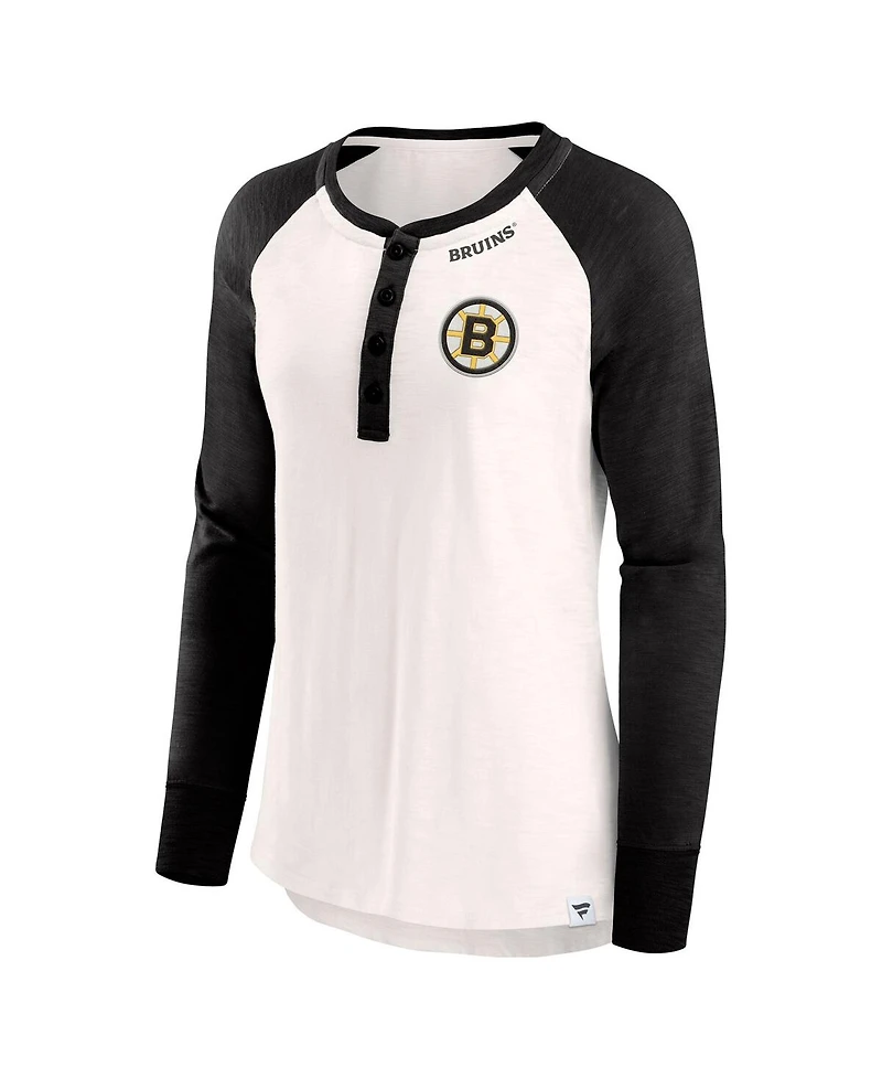 Fanatics Women's White Boston Bruins True Classics Rigorous Long Sleeve T-Shirt