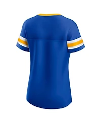 Fanatics Women's Royal Los Angeles Rams Lace-Up Bling T-Shirt