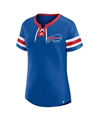 Fanatics Women's Royal Buffalo Bills Lace-Up Bling T-Shirt