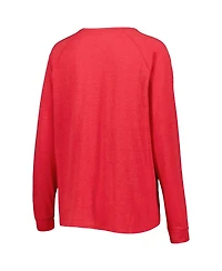 Concepts Sport Women's 2-Pack Heather Red Washington Nationals Meter Knit Raglan Long Sleeve Top Shorts and Sleep Set