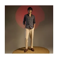 Campus Sutra Solid Seersucker Shirt