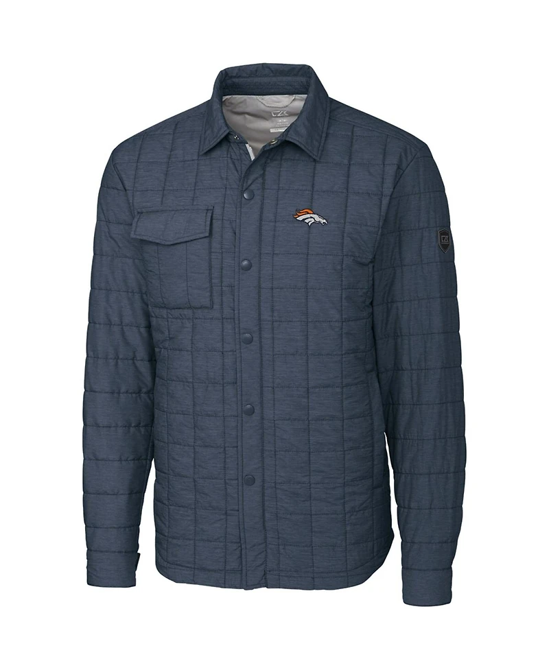 Cutter & Buck Men's Charcoal Denver Broncos Rainier Shirt Jacket