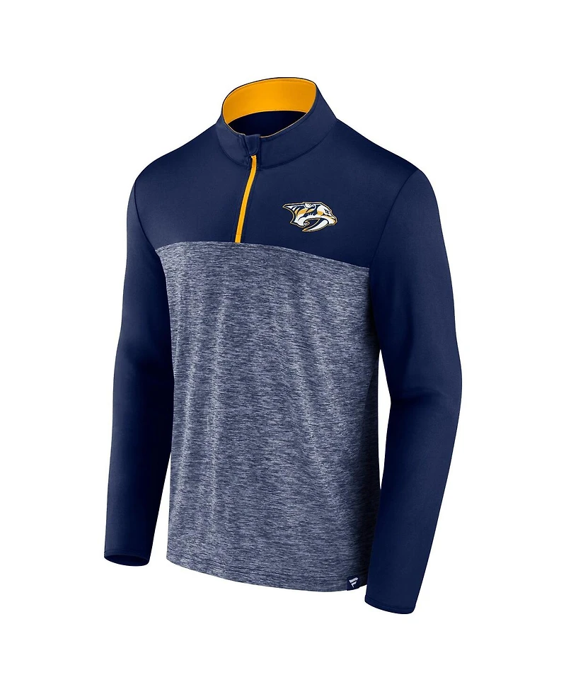 Fanatics Men's Navy Nashville Predators Iconic Defender Quarter-Zip Jacket