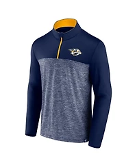 Fanatics Men's Navy Nashville Predators Iconic Defender Quarter-Zip Jacket