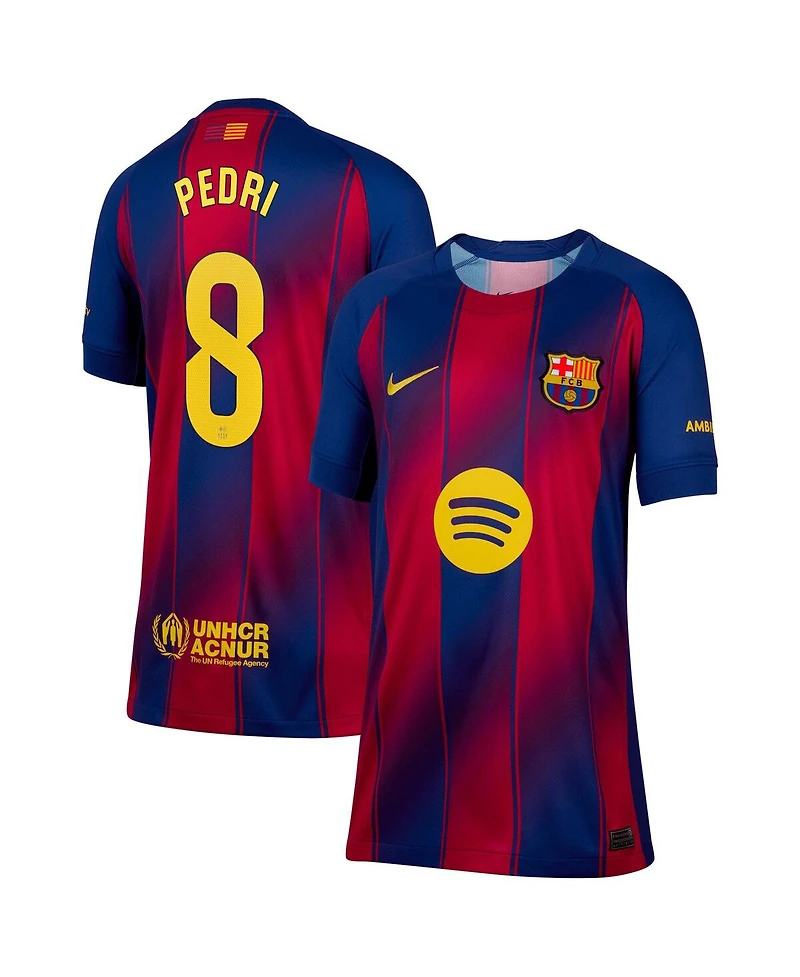 Nike Big Boys and Girls Pedri Blue Barcelona 2025/26 Home Replica Jersey