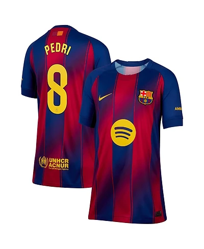 Nike Big Boys and Girls Pedri Blue Barcelona 2025/26 Home Replica Jersey