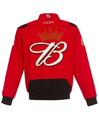 Jh Design Men's Red Dale Earnhardt Jr. Budweiser Full-Snap Twill Jacket