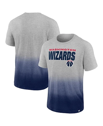 Fanatics Men's Heathered Gray/Navy Washington Wizards Board Crasher Dip-Dye T-Shirt