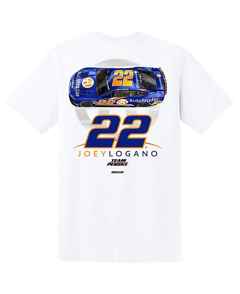 Team Penske Men's White Joey Logano Autotrader Car T-Shirt