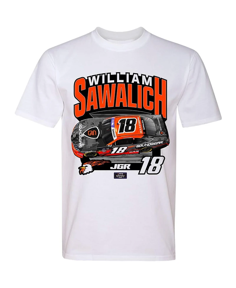 Joe Gibbs Racing Team Collection Men's White William Sawalich Sound Gear Car T-Shirt