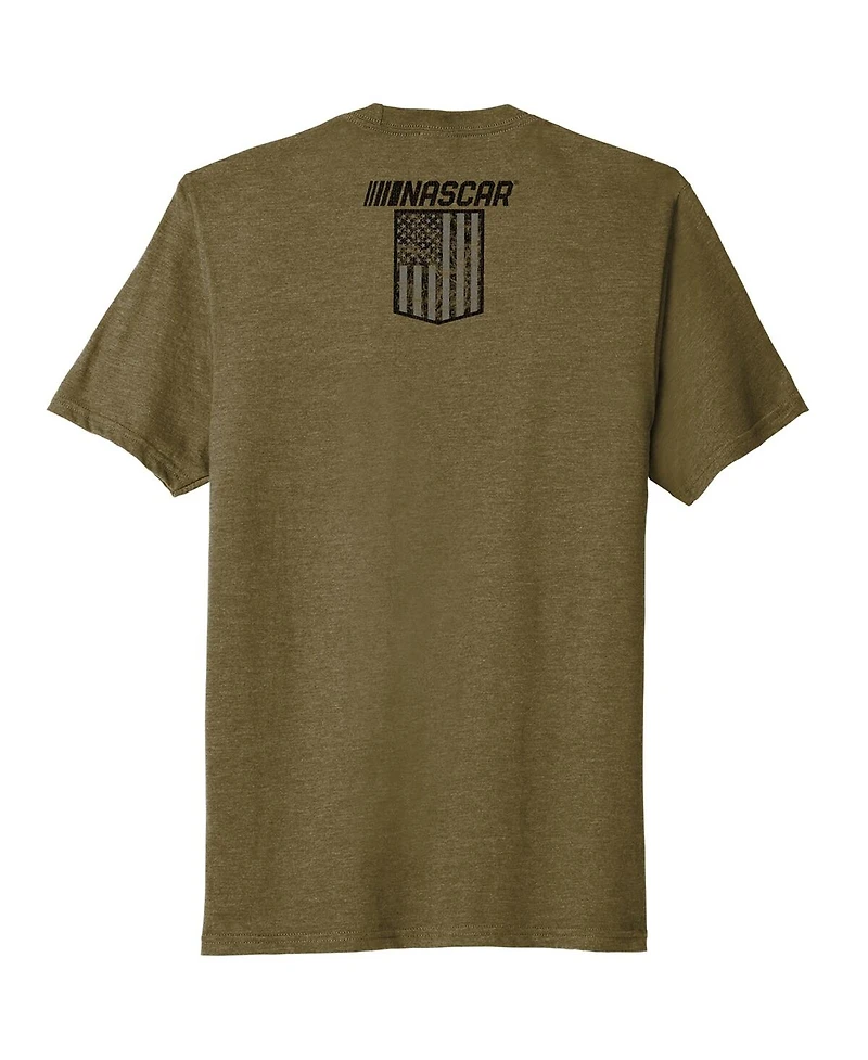 Nascar Men's Heather Green Flag T-Shirt