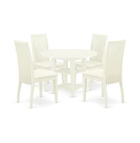 East West Furniture Dining Room Set Linen White