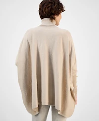 Jm Collection Women's Lurex Shine Turtleneck Poncho Sweater, Macy's Exclusive