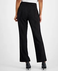 T Tahari Women's High-Rise Seamed Straight-Leg Pants