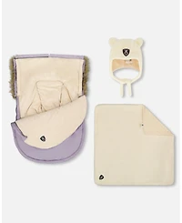 Deux par Deux Baby Girl Bunting Bag Designed for Car Seat and Stroller Purple Gray - Baby