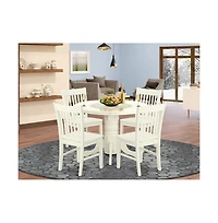 East West Furniture Dining Room Set Linen White