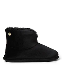 Dearfoams Women's Sara Shiny Velour Bootie House Slipper Boot