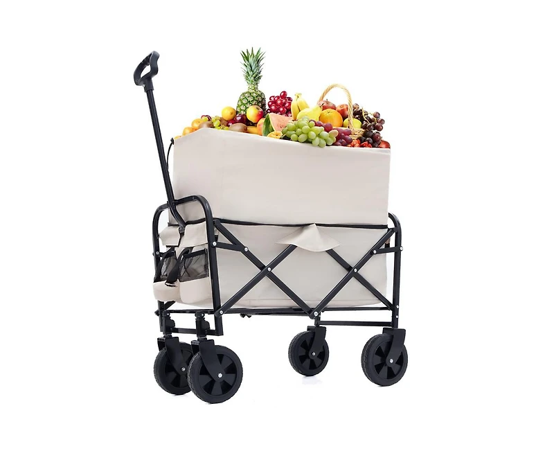 Casainc Outdoor Storage Cart Collapsible Foldable Wagon Beach Heavy Duty Utility