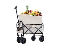 Casainc Outdoor Storage Cart Collapsible Foldable Wagon Beach Heavy Duty Utility
