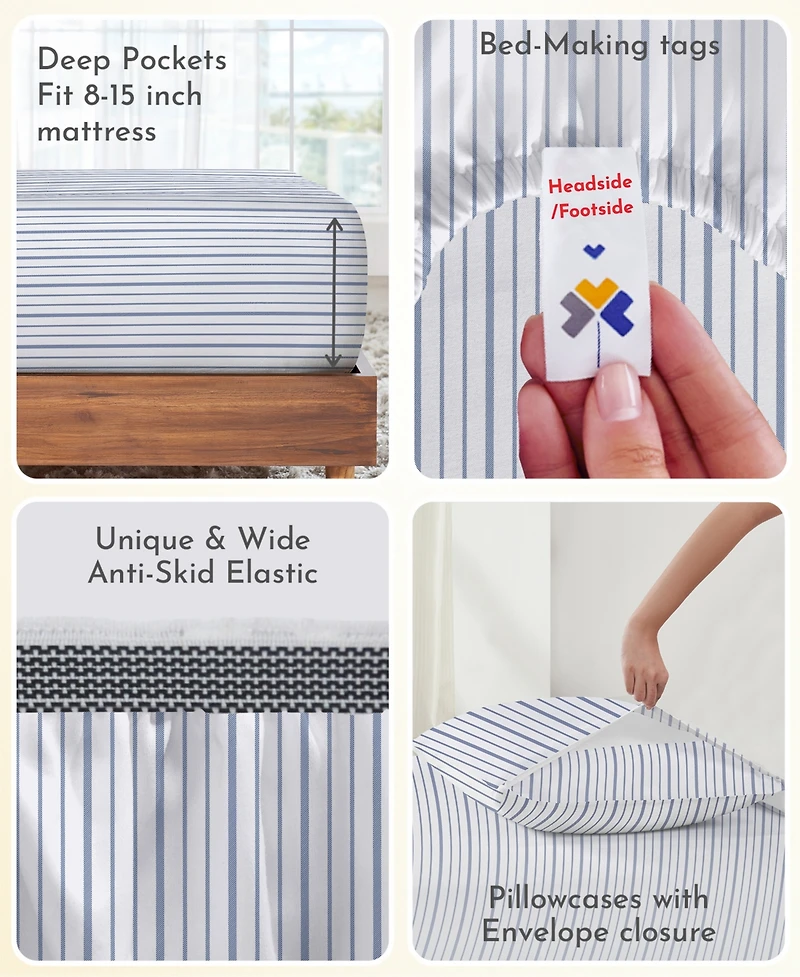 Printed Llama - 100% Organic Cotton Percale California King Bed Sheets Set Deep Pocket, Gots Certified