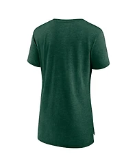 Fanatics Mto Label Women's Green Athletics Weathered Logo Tri-Blend T-Shirt