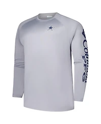 Columbia Men's Gray Dallas Cowboys Big & Tall Terminal Tackle Omni-Shade Raglan Long Sleeve T-Shirt