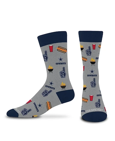 For Bare Feet Men's and Women's Gray Dallas Cowboys Tailgate Crew Socks