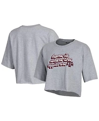 Champion Women's Gray Texas A&M Aggies Boyfriend Cropped T-Shirt