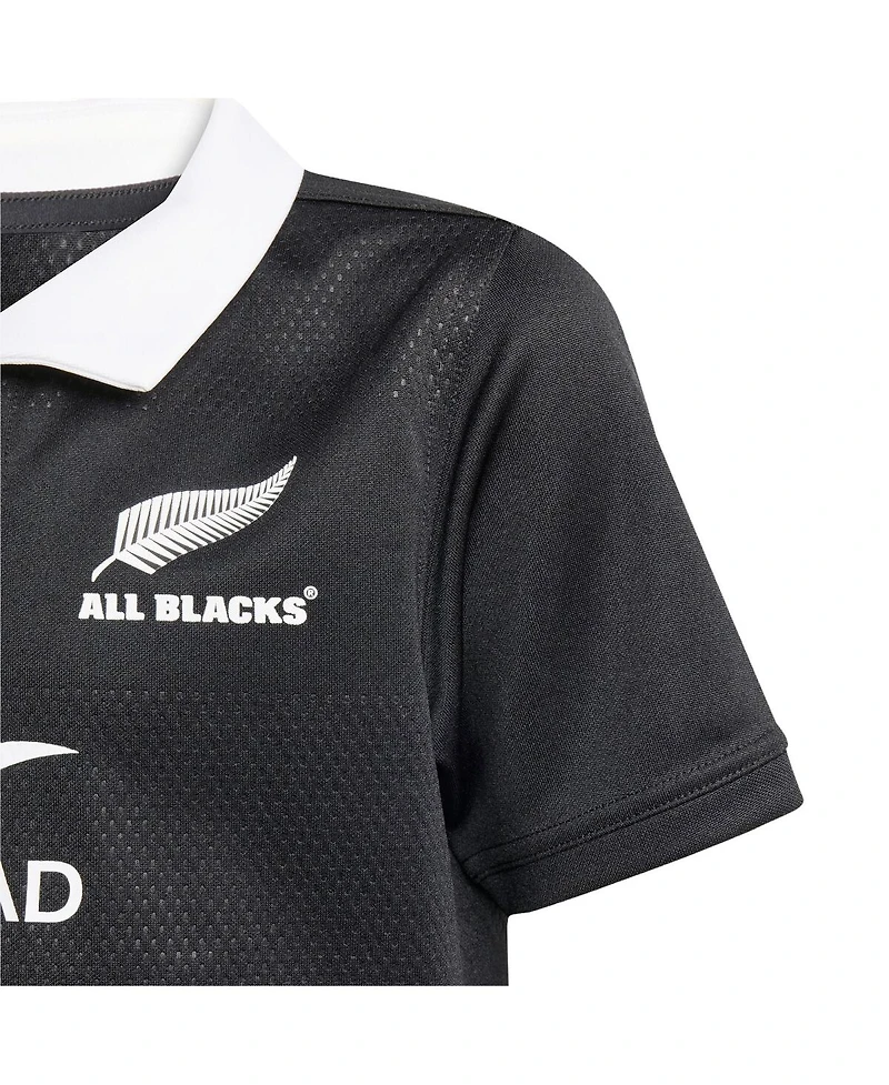 Adidas Big Boys and Girls Black New Zealand Rugby / Home Replica Jersey