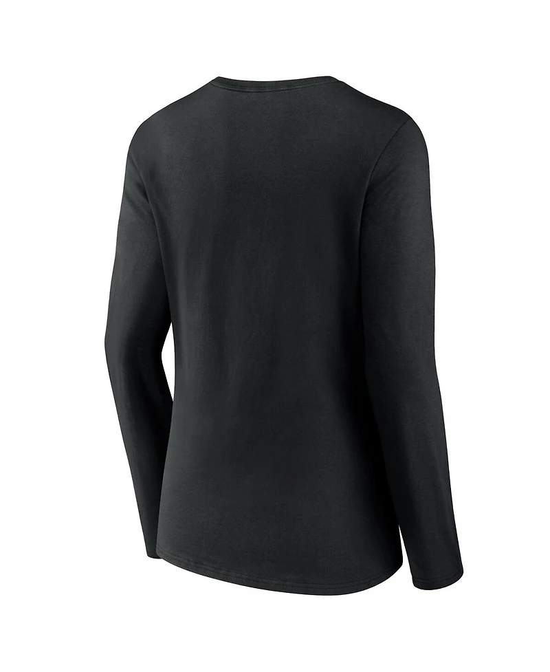 Fanatics Women's Black Atlanta Falcons Hometown Sweep Long Sleeve V-Neck T-Shirt