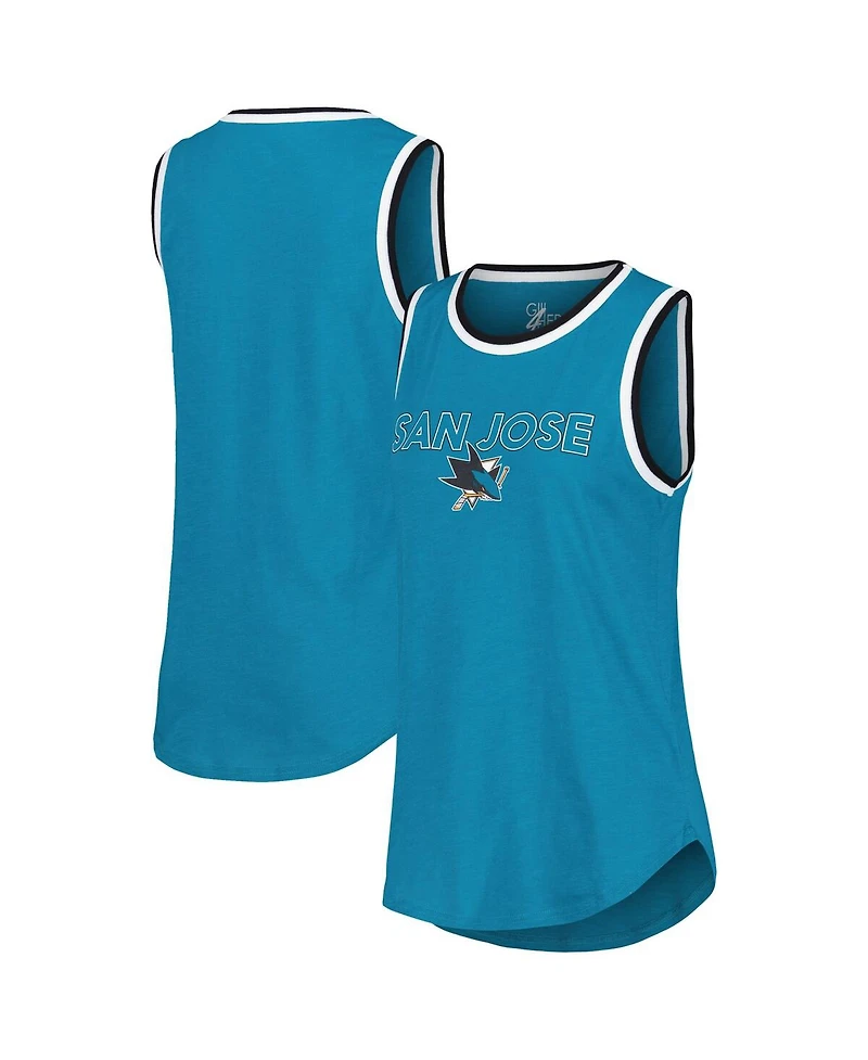 G-iii 4Her by Carl Banks Women's Teal San Jose Sharks Strategy Tank Top