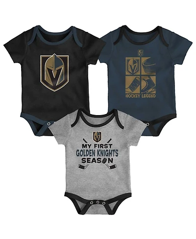 Outerstuff Baby Boys and Girls 3-Piece Vegas Golden Knights Legend Bodysuit Set