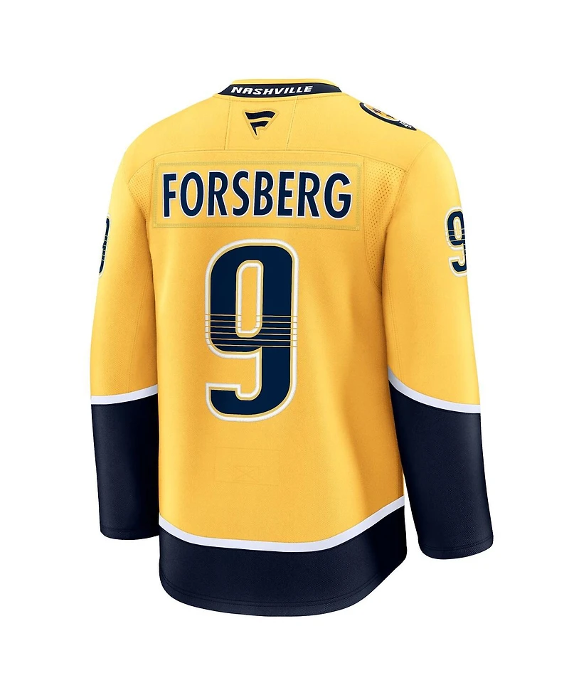 Fanatics Men's Filip Forsberg Gold Nashville Predators Home Premium Jersey