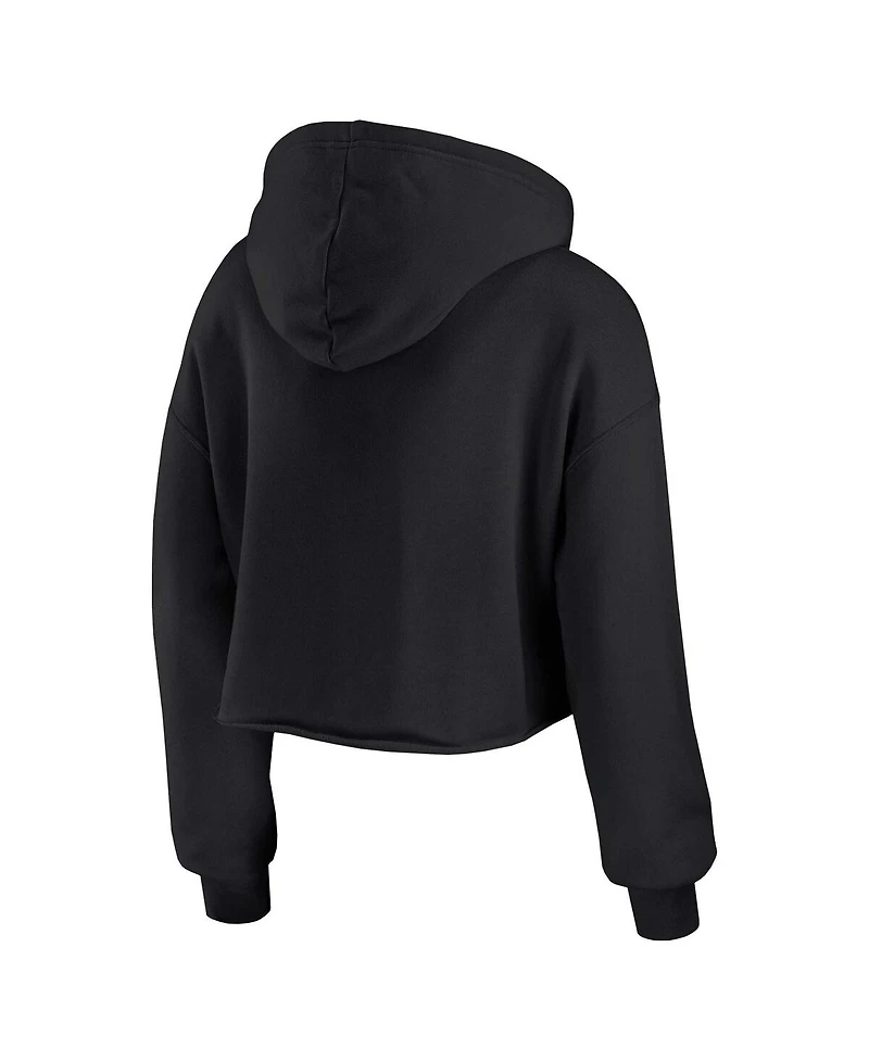 Wear by Erin Andrews Women's Black Miami Dolphins Prime Cropped Pullover Hoodie