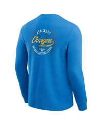 Darius Rucker Collection by Fanatics Men's Powder Blue Los Angeles Chargers Washed Waffle-Knit Long Sleeve T-Shirt