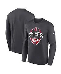 Nike Men's Anthracite Kansas City Chiefs Primetime Legend Icon Performance Long Sleeve T-Shirt