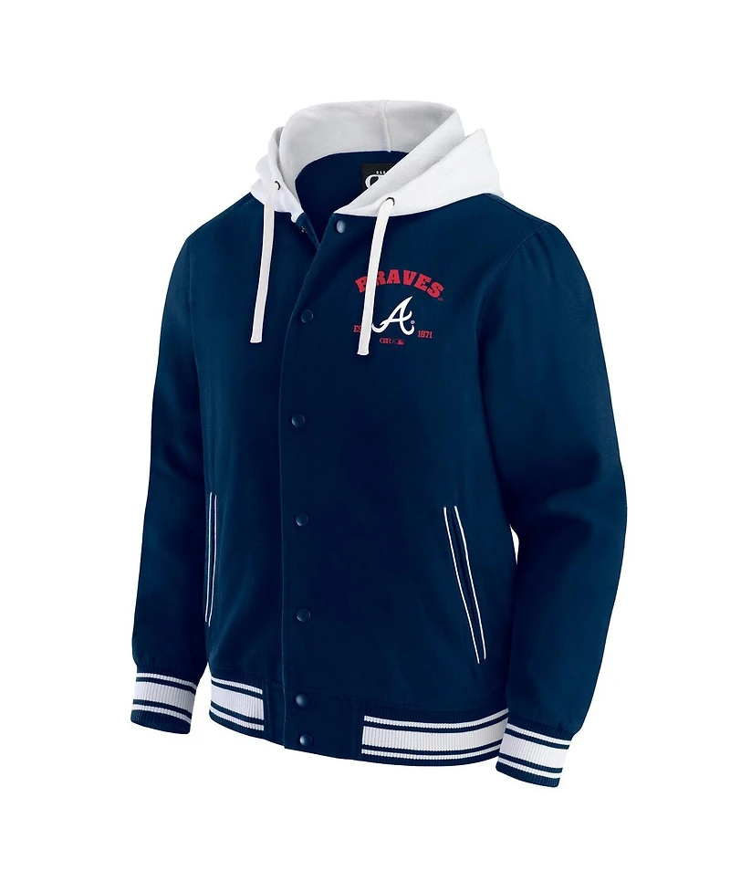 Darius Rucker Collection by Fanatics Men's Navy Atlanta Braves Full-Snap Hooded Jacket