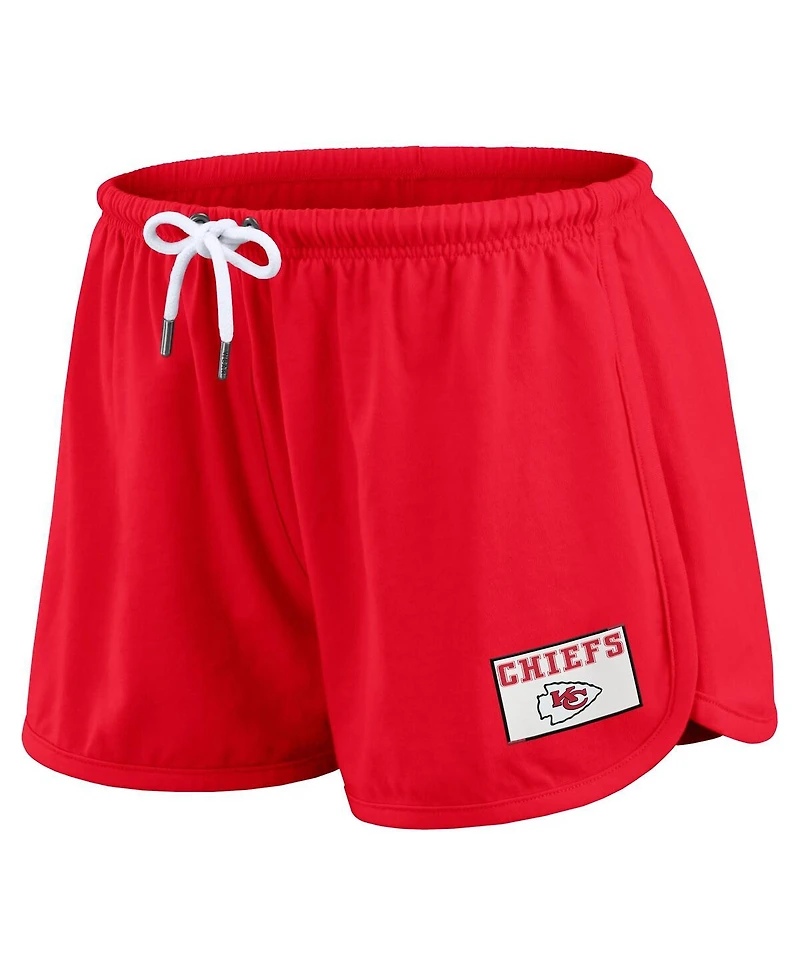 Wear by Erin Andrews Women's 2-Piece Red Kansas City Chiefs Heavy Rugby Jersey Long Sleeve T-Shirt and Shorts Lounge Set