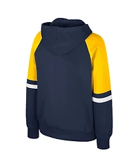 Colosseum Women's Navy Michigan Wolverines Oversized Color Block Pullover Hoodie