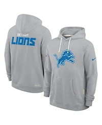 Nike Men's Gray Detroit Lions Sideline Standard Issue Initial Home Dri-fit Hoodie