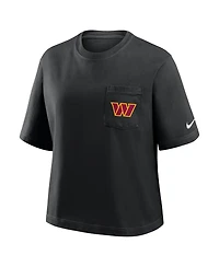 Nike Women's Black Washington Commanders Rewind Pocket Boxy T-Shirt