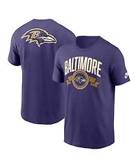 Nike Men's Purple Baltimore Ravens Rewind Front and Back Hit Essential T-Shirt