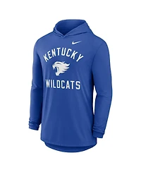 Nike Men's Royal Kentucky Wildcats Classic Arch Tri-Blend Performance Long Sleeve Hoodie T-Shirt