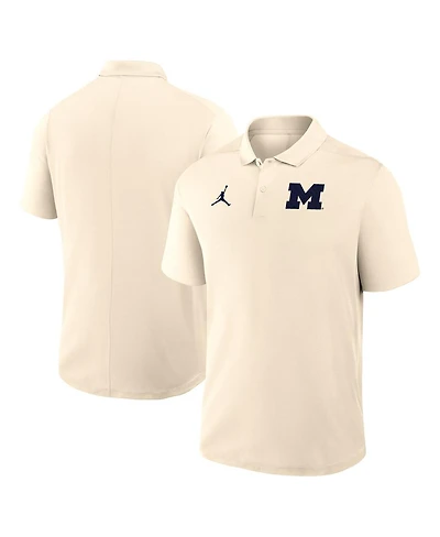 Jordan Men's Tan Michigan Wolverines Primary Logo Victory Performance Polo Shirt