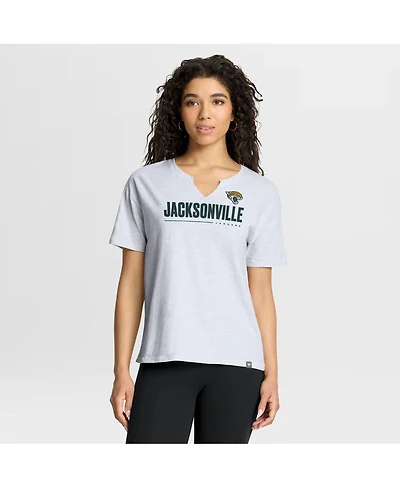Fanatics Women's White Jacksonville Jaguars Redzone Slub Boxy T-Shirt